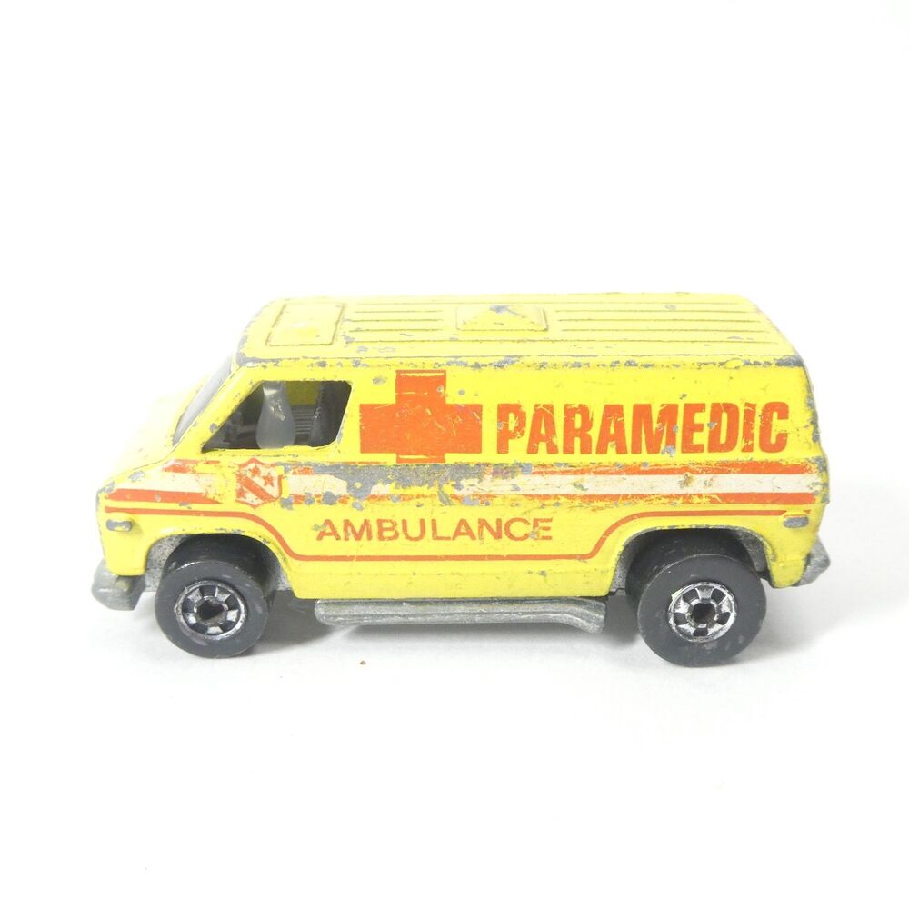 Paramedic Van Ambulance Yellow Hot Wheels Diecast Vintage 1974 Hong Kong
